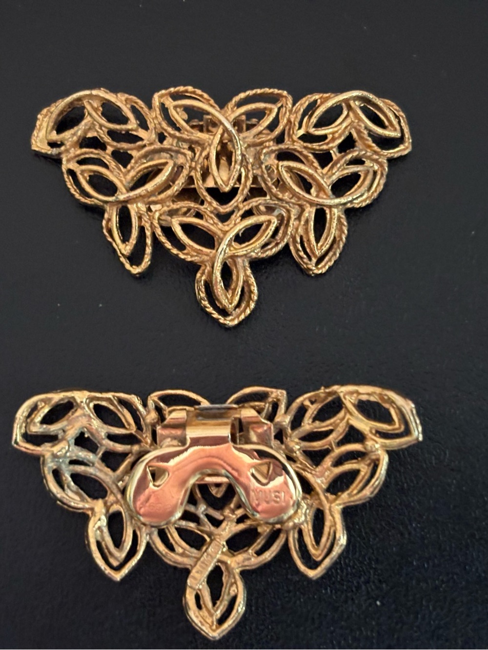 Gold-Tone Filigree Clip-On shoe clips  - Women Jewelry